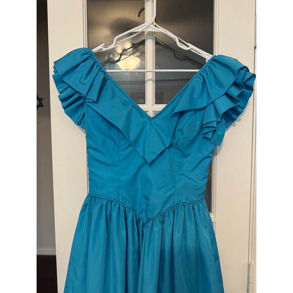 80s style blue prom dress unbranded small - Picture 1 of 13